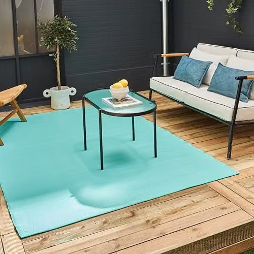 THE RUGS Urban Collection Reversible Outdoor Rug in Turquoise, W: 90 cm, L: 150 cm – 1