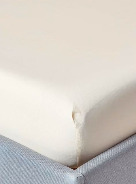 Homescapes Egyptian Cotton Extra Deep Fitted Sheet, Beige, 200 Thread Count, W/D/H: 200 x 183 x 46 cm