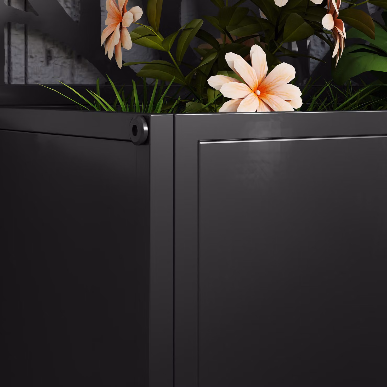 Outsunny Black Metal Garden Bed with Privacy Screen, Wall Mounted or Freestanding Raised Planter for Climbing Plants, Flowers and Vegetables, W/D/H: 58 x 24 x 23 cm – 8