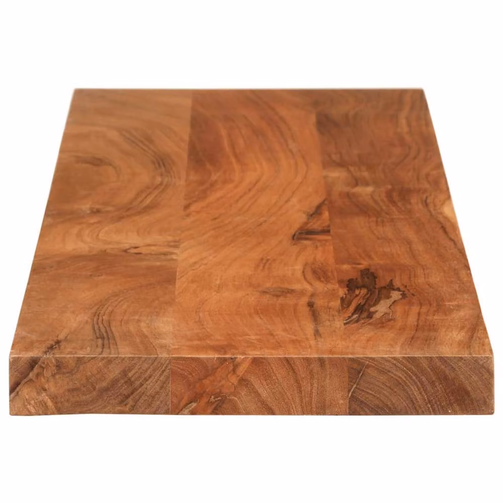 Berkfield Home Rectangular Solid Wood Acacia Table Top, Brown, W: 100 cm, D: 20 cm, H: 3.8 cm – 3