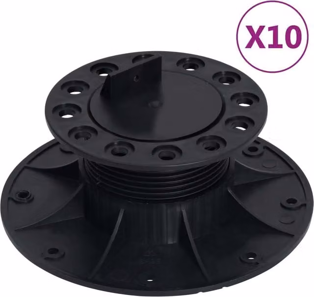 Berkfield Home Adjustable Decking Feet, 10 Pack, Black, 60-88 mm – 1