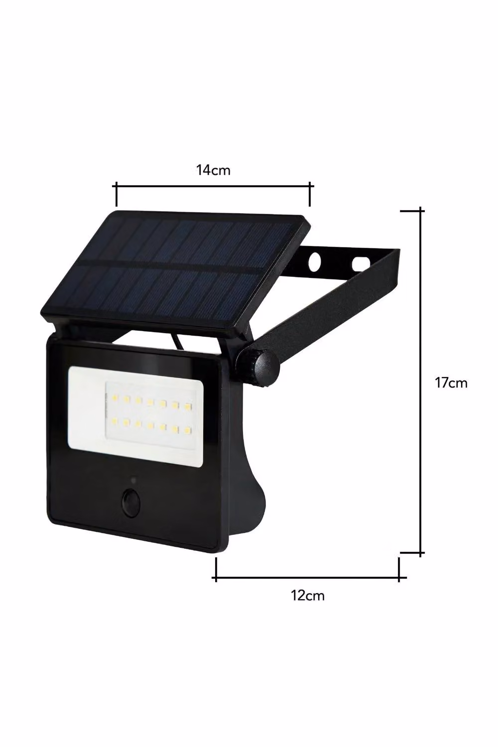 BHS Lighting Solar Powered Outdoor Wall Motion Sensor Floodlight in Black – 3