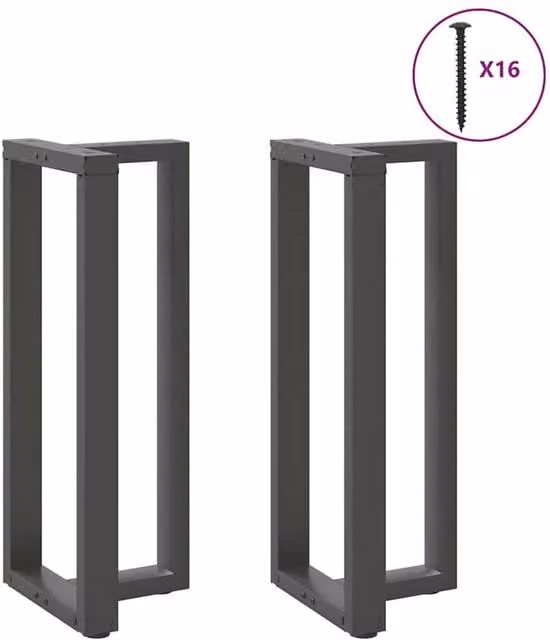 Berkfield Home Modern T-Shaped Bar Table Legs, 2 Pieces, Anthracite Grey, W: 50 cm, D: 35 cm, H: 100-101 cm
