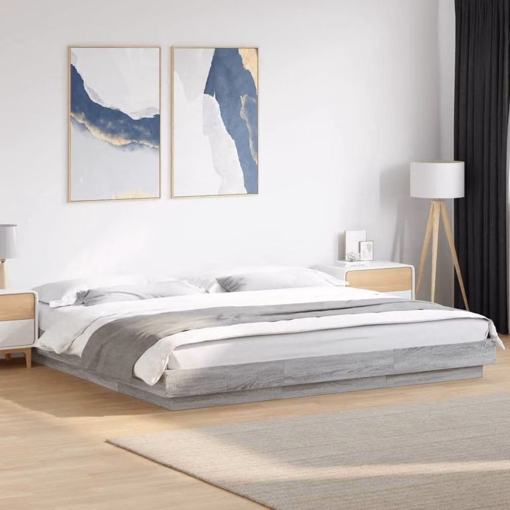 Berkfield Home Super King Bed Frame in Grey Sonoma, W/D/H: 180 x 200 cm – 2