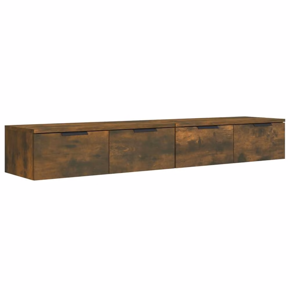 Berkfield Home Set of 2 Smoked Oak Wall Mounted Cabinets in Brown, W/D/H: 68 x 30 x 20 cm – 2