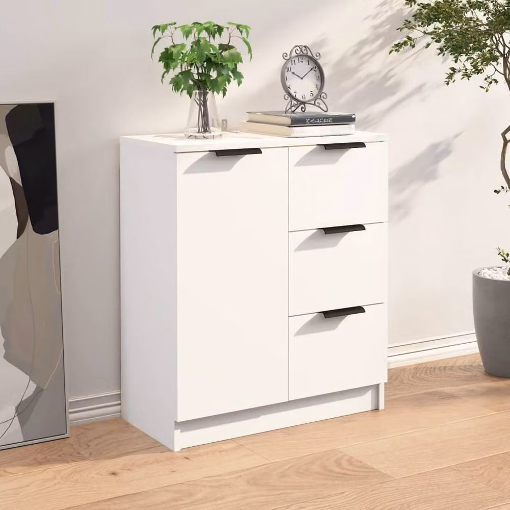 Berkfield Home Modern White Matt Sideboard in Engineered Wood W/D/H: 120 x 30 x 70 cm – 2