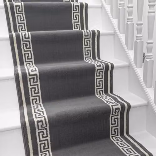 runrug Soft and Durable Stair Runner in Grey, 100 cm x 600 cm – 1