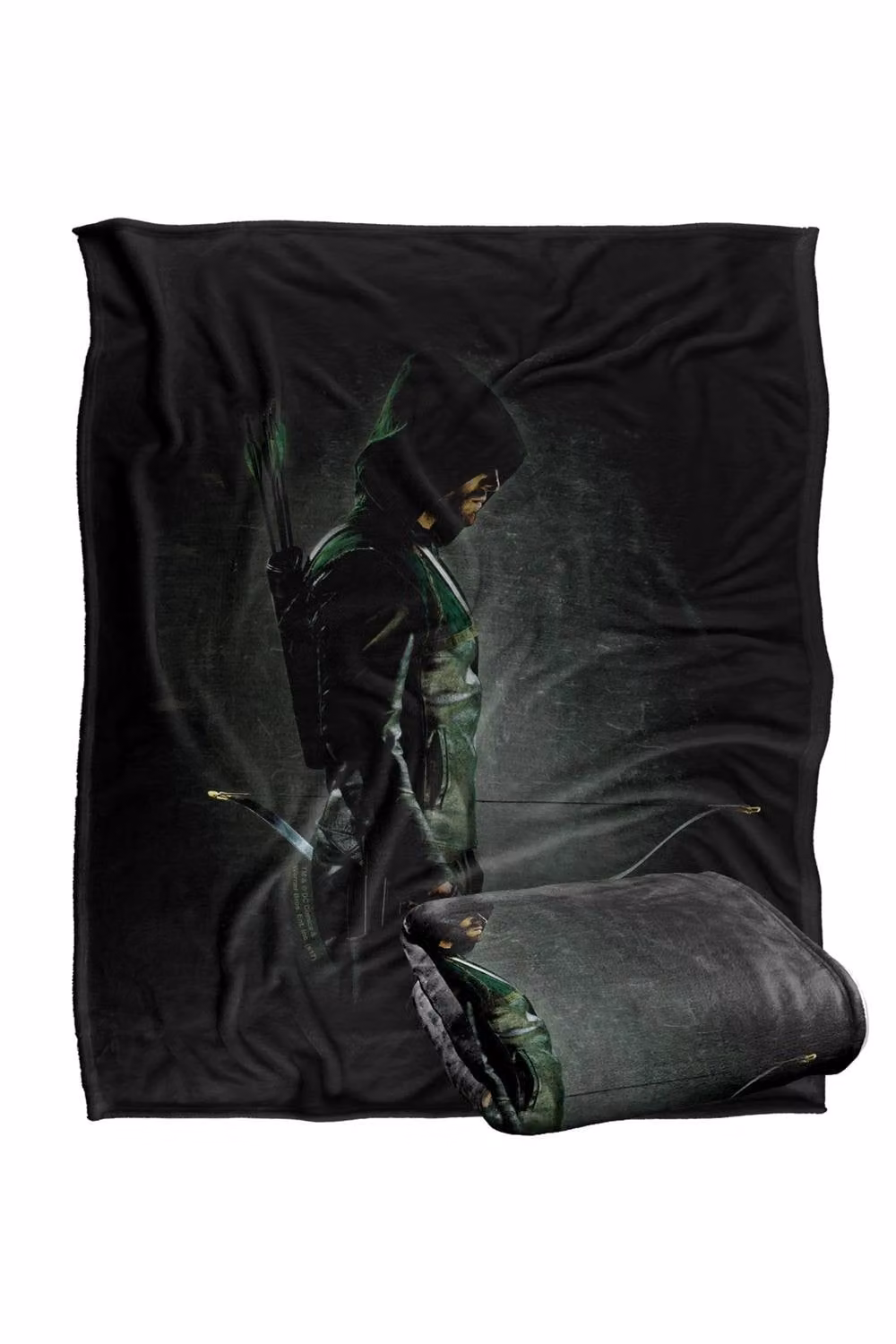 Warner Bros. Arrow In The Shadows Super Soft Fluffy Polyester Throw Blanket in Black and Multicolour, Large – 2