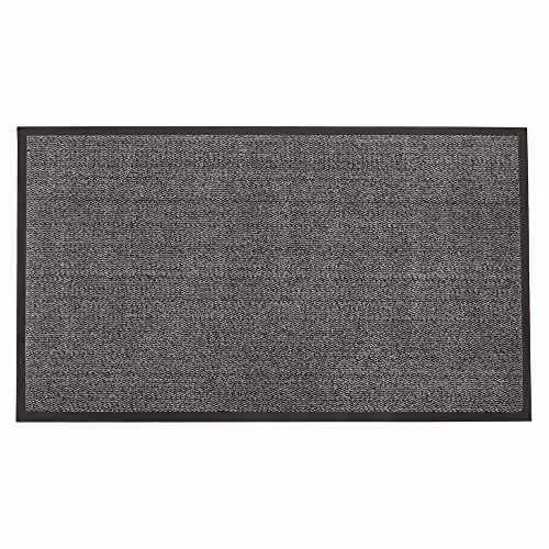 JVL Heavy Duty Dirt Repellent Barrier Door Mat, Grey and Black, W: 80 cm, L: 140 cm – 1