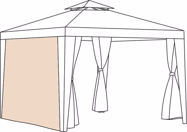 Gardenista Replacement Garden Gazebo Fabric Side Panels in Beige Polyester, W/H: 260 x 190 cm
