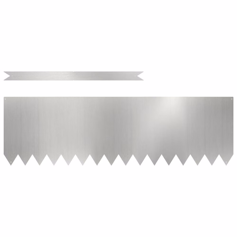 Berkfield Home Galvanised Steel Lawn Edgings, 10 Pieces, Silver, W/D/H: 100 x 0.5 x 30 cm