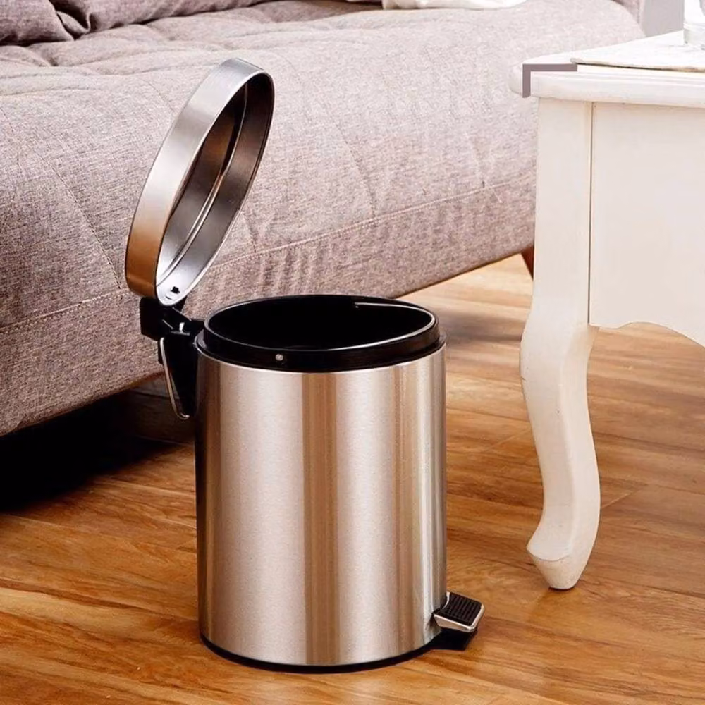 Marco Paul 3L Small Stainless Steel Pedal Bin with Removable Inner Bucket in Silver – 3