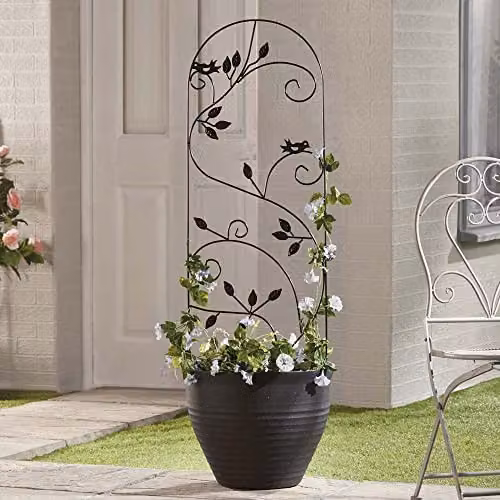Garden Gear Black Metal Decorative Bird Design Plant Support, Height: 120 cm – 3