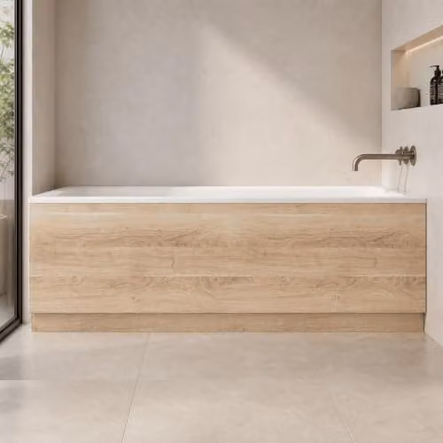 Balterley Wooden Front Bath Panel with Plinth in Bleached Oak, 1800mm – 2