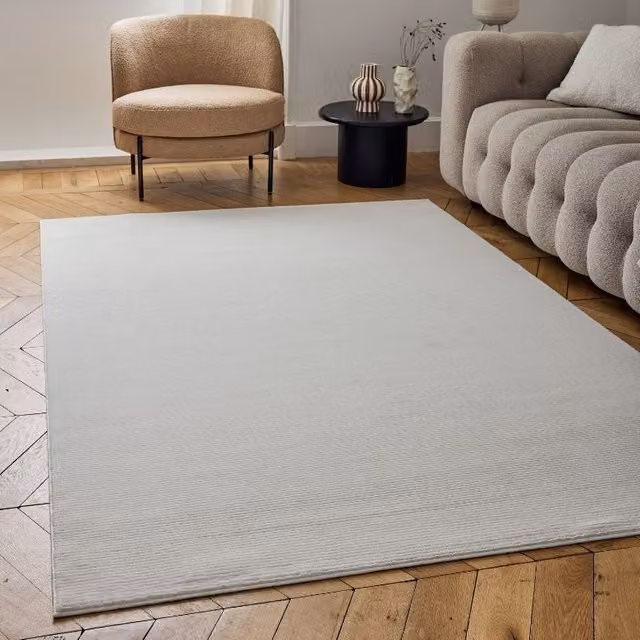 THE RUGS Carmel Modern Striped Area Rug in Beige, W: 80 cm x L: 150 cm