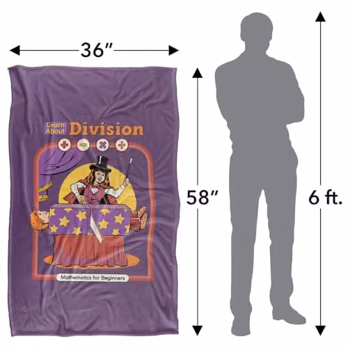 Steven Rhodes Learn About Division Multicolour Silky Soft Fleece Throw Blanket W/D/H: 91 x 147 cm – 4