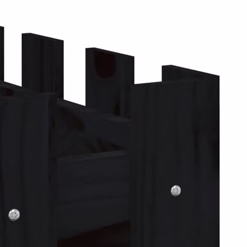vidaXL Garden Raised Bed with Fence Design in Black Solid Pine Wood, W/D/H: 100 x 50 x 70 cm – 2