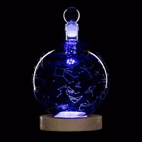 Bar Originale Constellation Globe Decanter with Colour Changing Light in Blue – 5