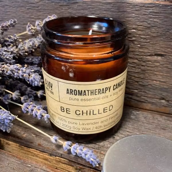 Ancient Wisdom Be Chilled Aromatherapy Soy Wax Candle, Lavender & Fennel Essential Oils, 200g – 3