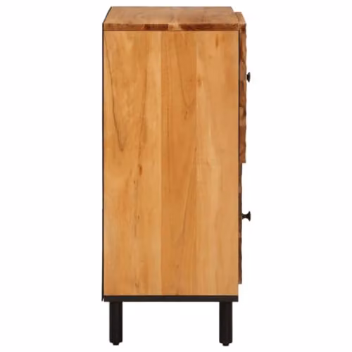 vidaXL Modern Side Cabinet in Natural Brown Acacia Wood and Metal, W: 80 cm, D: 33 cm, H: 75 cm – 7
