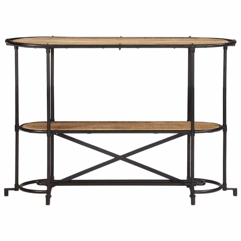 Berkfield Home Beautiful Console Table in Brown Solid Rough Mango Wood W/D/H: 110 x 42 x 76 cm – 2