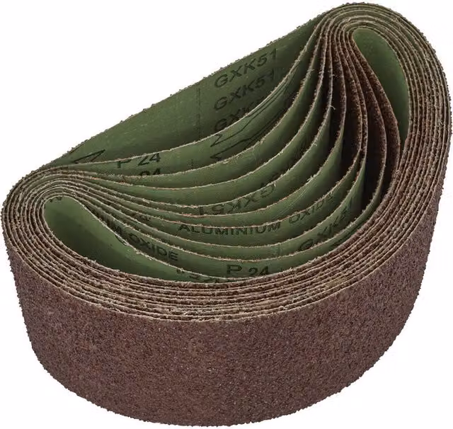 Loops 5 Pack 24 Grit Aluminium Oxide Sanding Belts for Wood, W: 100 mm, L: 610 mm