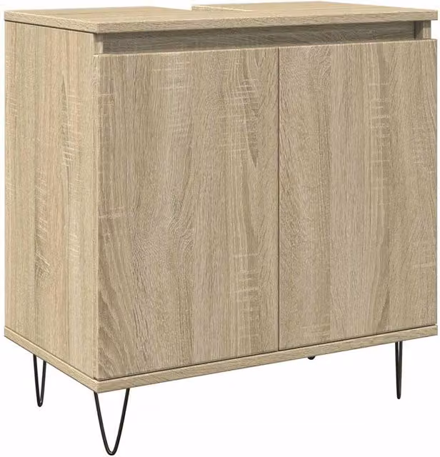 Berkfield Home Sonoma Oak Bathroom Cabinet, Light Brown, W/D/H: 58 x 33 x 60 cm