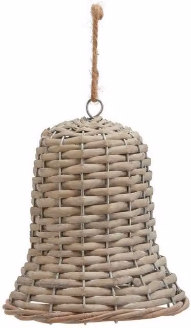 Lemon Pavilion The Noel Collection Large Rattan Bell Decoration, Brown, W: 8 cm, D: 8 cm, H: 15 cm