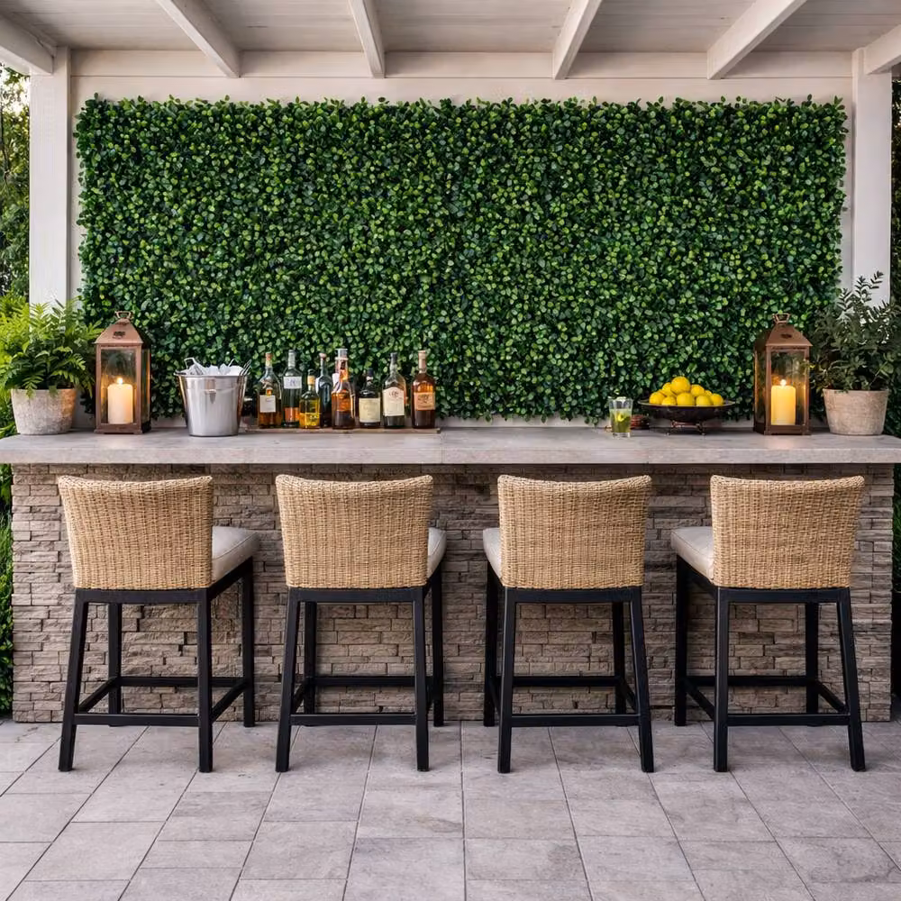 Gardenwize Pack of 4 Artificial Bay Leaf Wall Panels, Green, W/H: 50 x 50 cm – 2