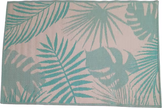 Samuel Alexander Reversible Geometric Pattern Waterproof Outdoor Rug in Green