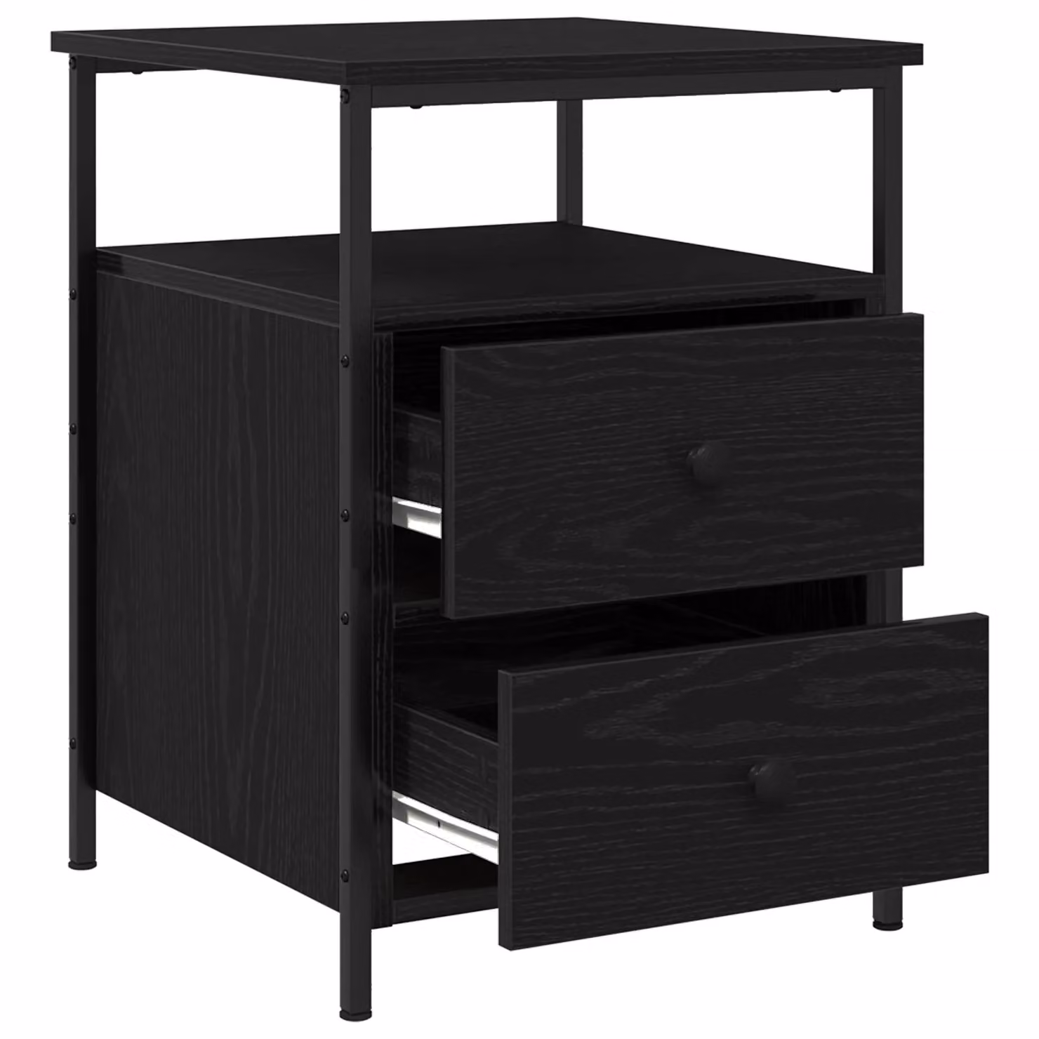 Berkfield Home Set of 2 Black Oak Bedside Cabinets, W/D/H: 44 x 45 x 60 cm – 2