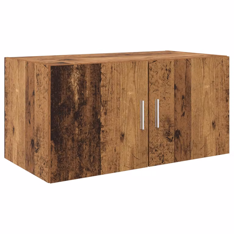 Berkfield Home Wall Cabinet in Brown Old Wood, W/D/H: 80 x 42.5 x 40 cm