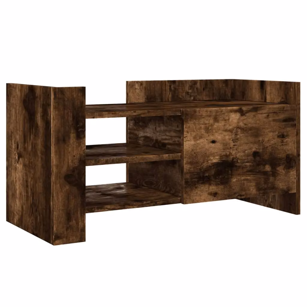 Berkfield Home Smoked Oak TV Cabinet in Brown, W/D/H: 80 x 35 x 40 cm – 2
