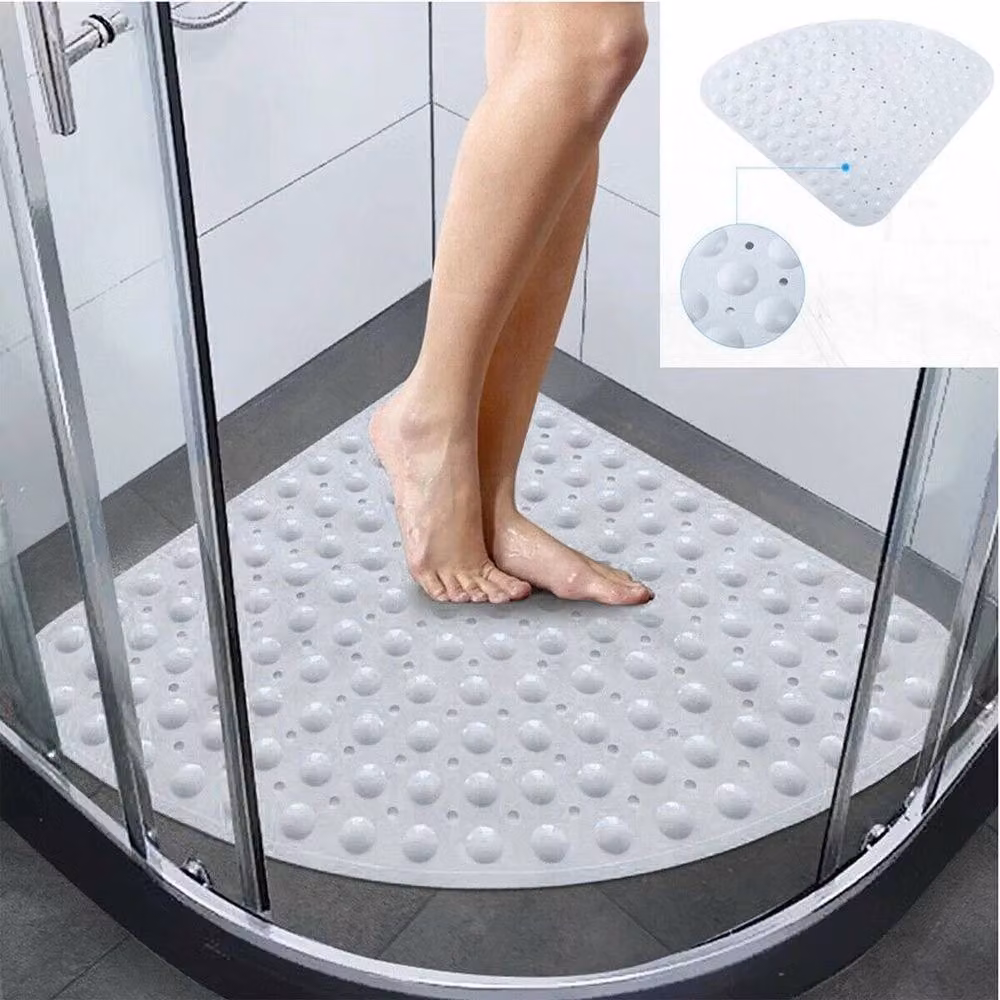 NESTLUNE Non-Slip Anti-Mould Corner Shower Mat in Grey, 54 x 54 cm – 2