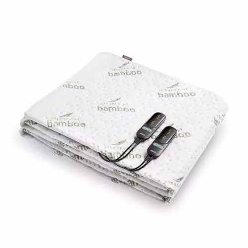 Duux Snooze King Bamboo Heated Under Blanket in White, W/D/H: 180 x 200 cm