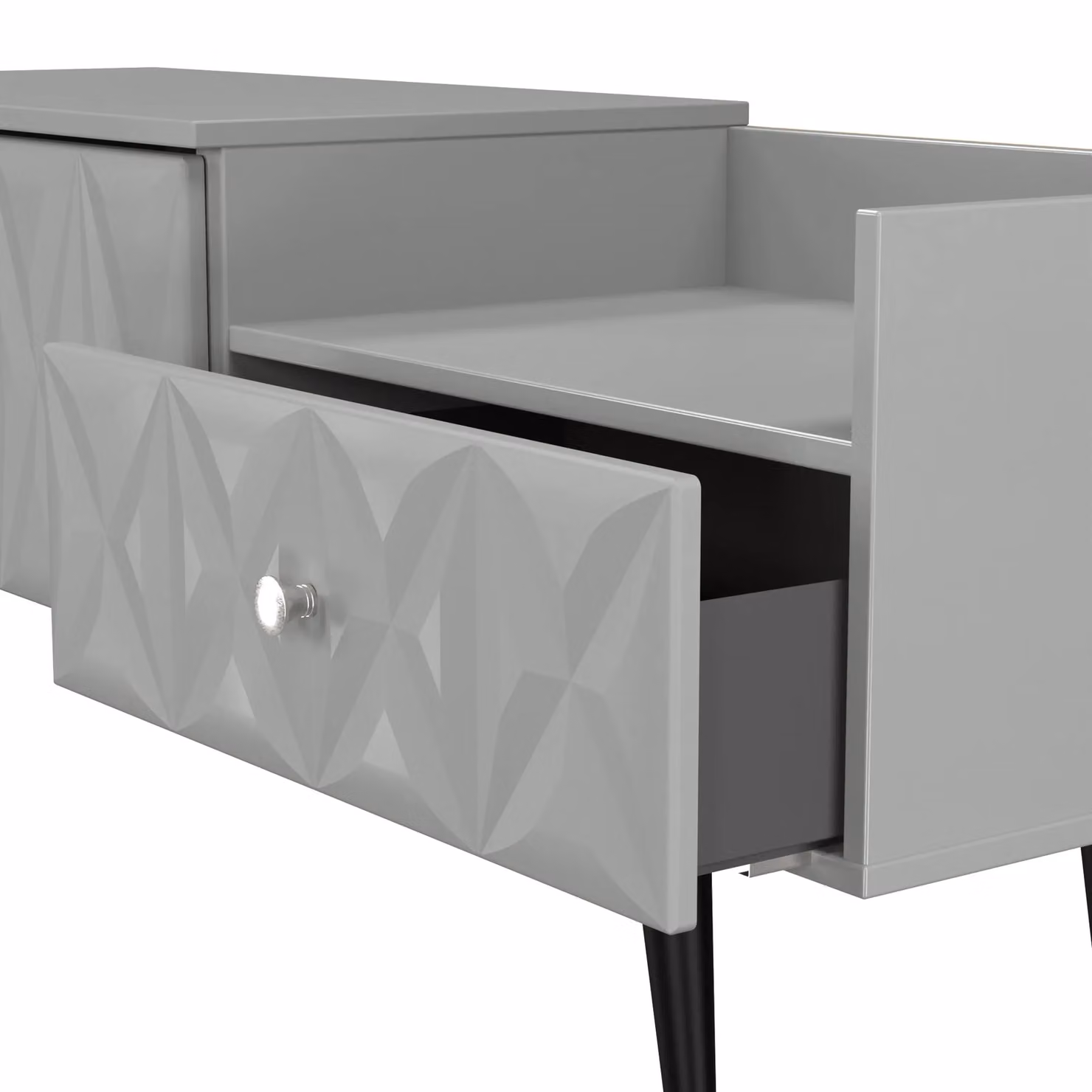 2 U Toledo Ready Assembled 2 Drawer Coffee TV Unit in Dark Grey – 3