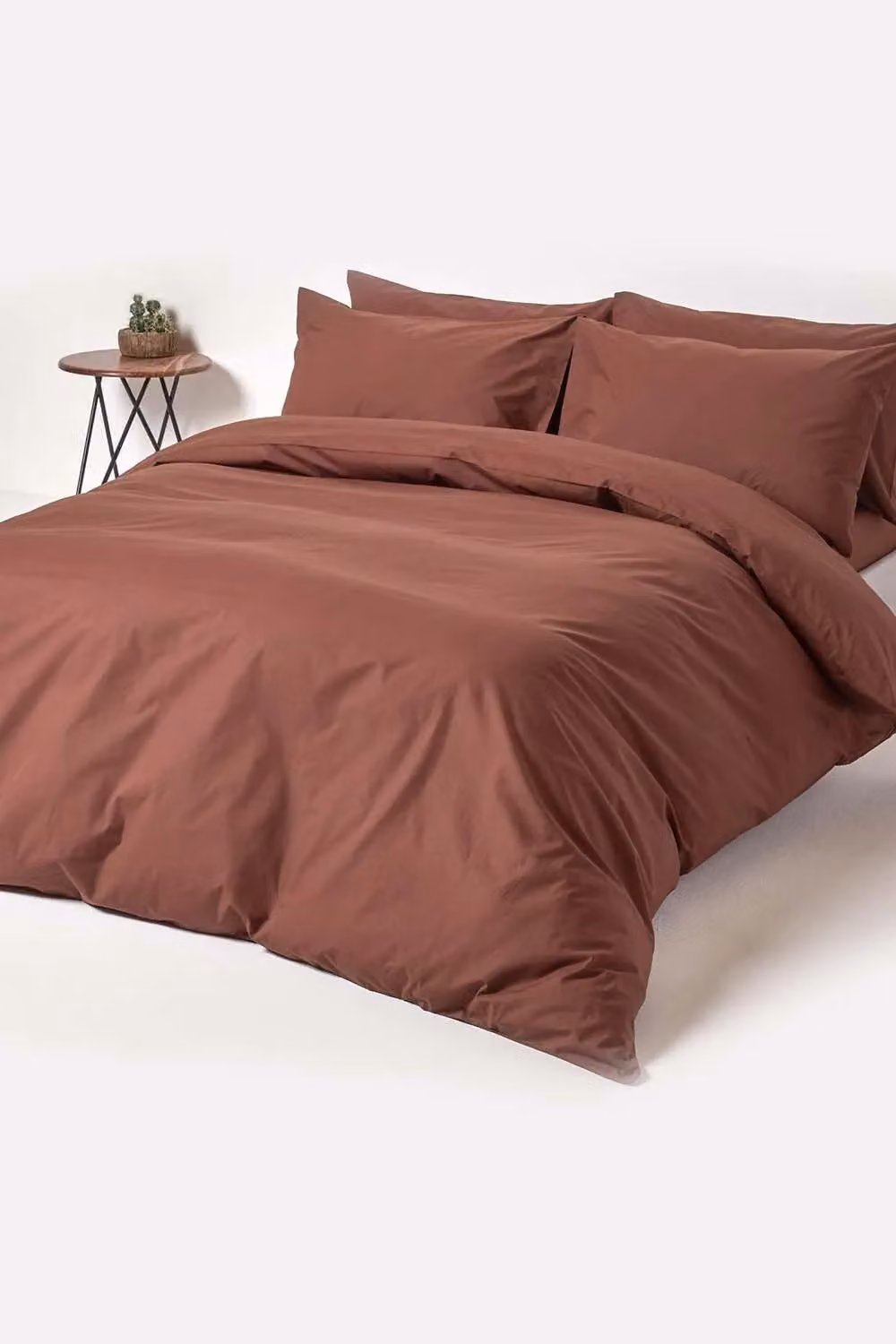 Homescapes Egyptian Cotton Percale Fitted Sheet, Brown, Small Double, W/D/H: 120 x 200 x 30.48 cm – 2