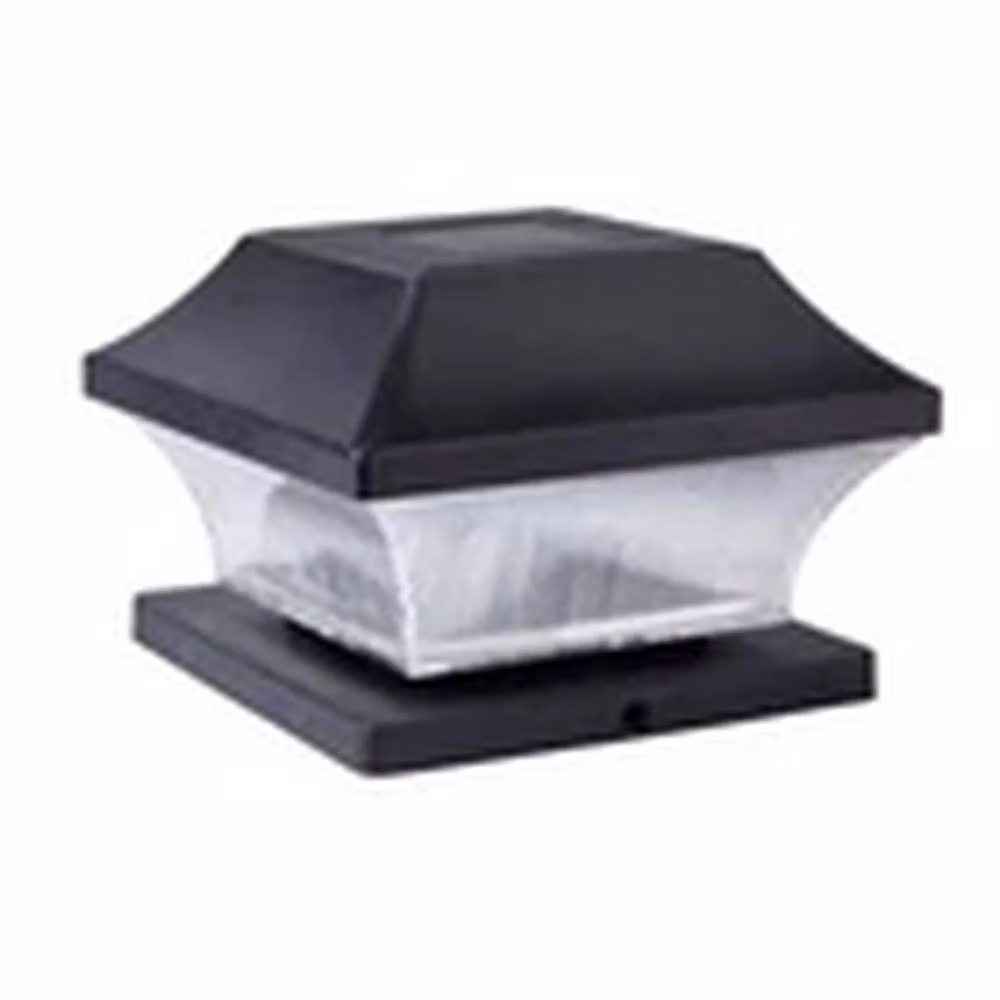 EONLION Solar LED Square Outdoor Deck Post Light in Black – 3