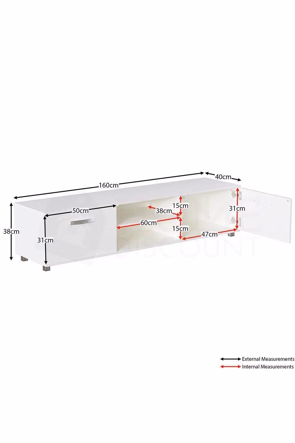 Vida Designs Cosmo 2 Door TV Unit in White – 2