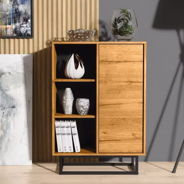 Creative Furniture Elysian Industrial Sideboard in Oak and Black