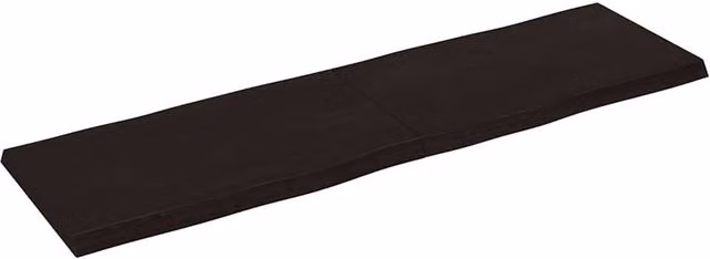 Berkfield Home Dark Grey and Dark Brown Treated Solid Wood Live Edge Table Top W/D/H: 140 x 40 x 2-4 cm – 1