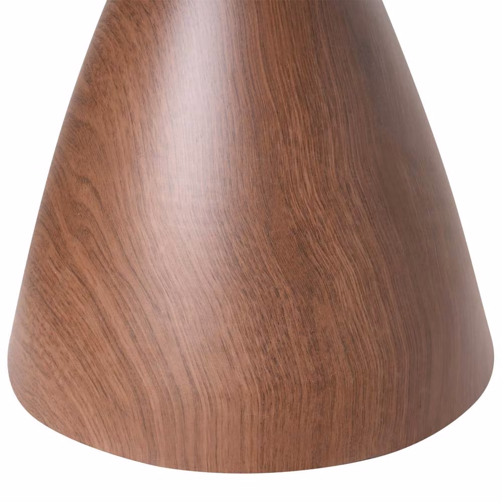 Wyld and Coco Small Side Table with Brown Wood Effect Top and Black Iron Cone Base – 4