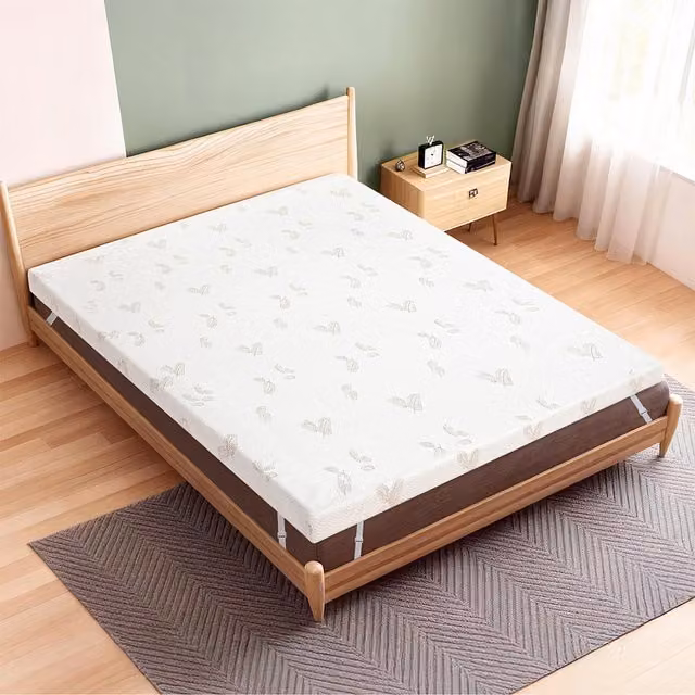 Lavio Dual Layer Memory Foam Mattress Topper, White, Super King
