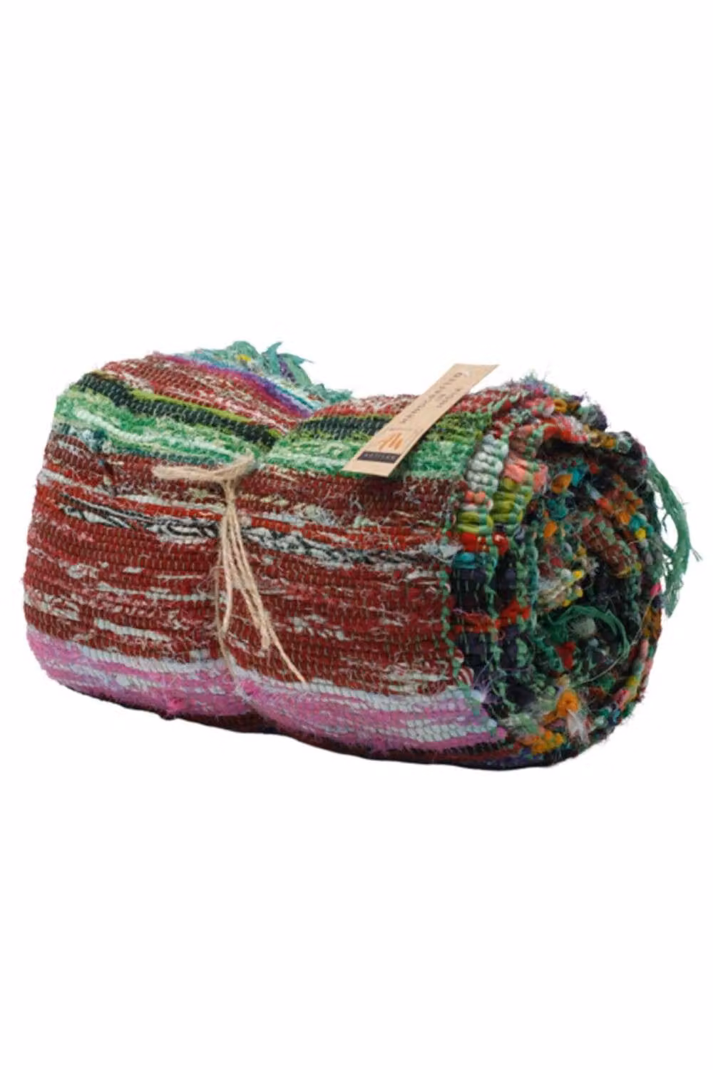 KDMD Luxury Green and Multicolour Boho Rag Rug, W: 151 cm, D: 90 cm – 1