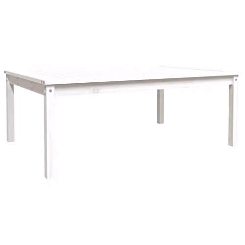vidaXL White Scandinavian Garden Table in Solid Pine Wood, W/D/H: 121 x 82.5 x 45 cm – 1