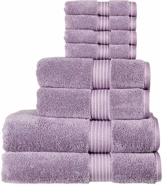 CHRISTY Supreme Hygro 8 Piece Luxury 100% Supima Cotton Towel Set in Lavender