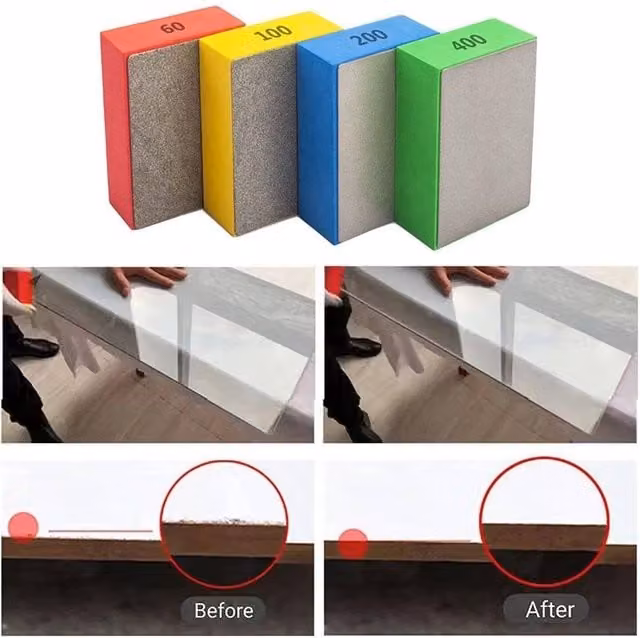 VOGREX 4-Piece Multicolour Diamond Hand Polishing Pads for Tile, Glass and Marble, W: 52 cm – 1