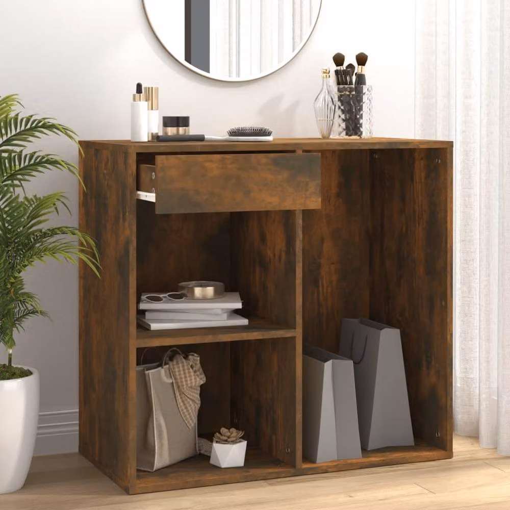 Berkfield Home Elegant Cosmetic Cabinet in Smoked Oak Brown, W/D/H: 80 x 40 x 75 cm – 2