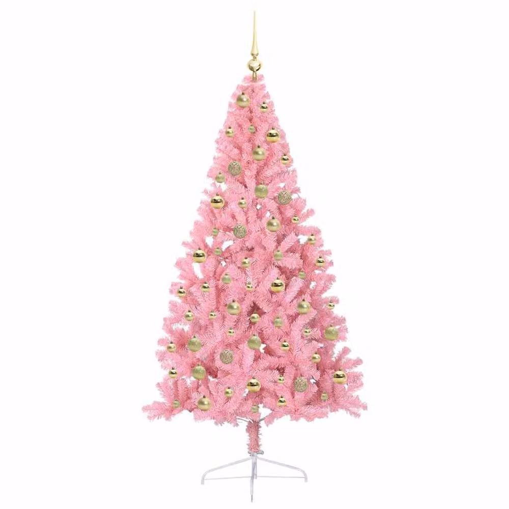 Berkfield Home Artificial Pre-lit Pink Christmas Tree with 300 LEDs, Height: 180 cm – 2