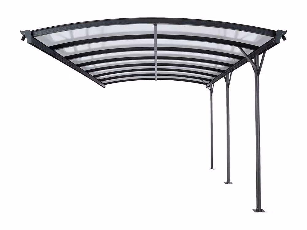 Baresa Aluminium Freestanding Carport for 1 Car in Anthracite Grey, L505 x H239 cm – 2